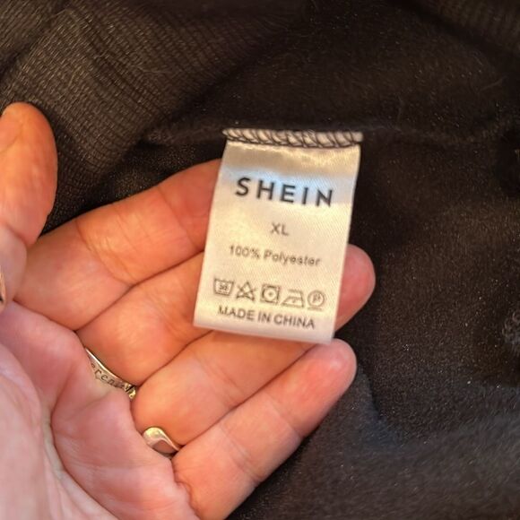 SHEIN Christmas Lights Cow Black Sweatshirt Plus Size XL - Picture 7 of 8